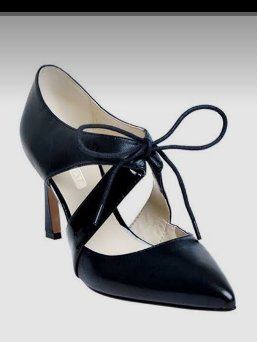 RedHead Black Pointed-Toe Lace-Up Pumps